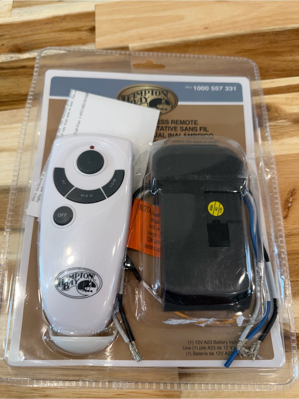 New Hampton Bay White Wireless Fan Remote and Receiver